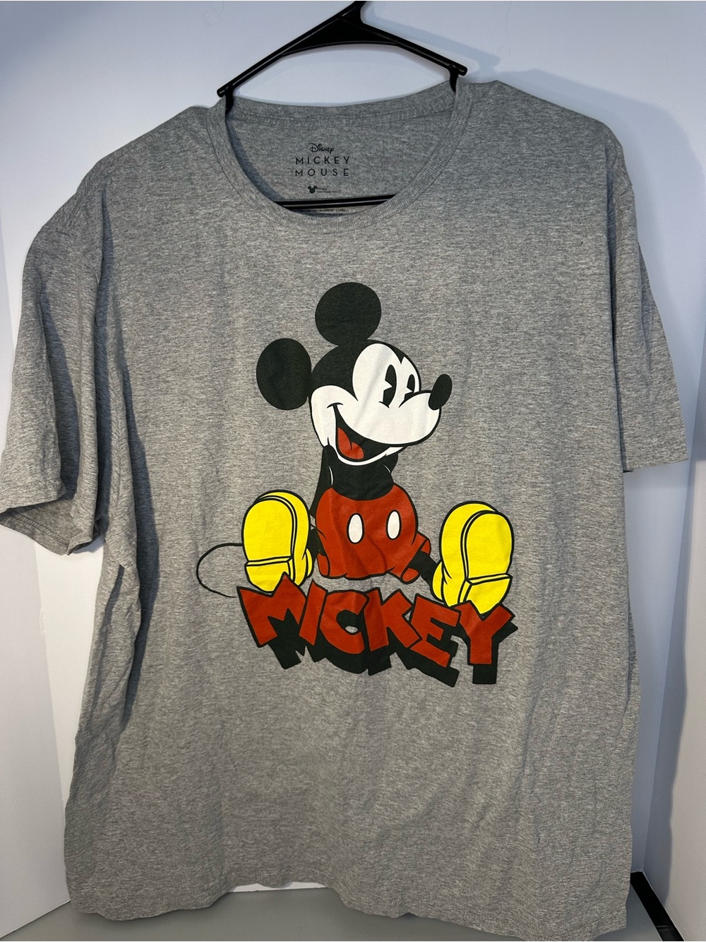 Disney Gray Mickey Mouse Collar Tee in cotton blend